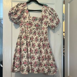 Tuckernuck Floral Mini Dress - Pink and White